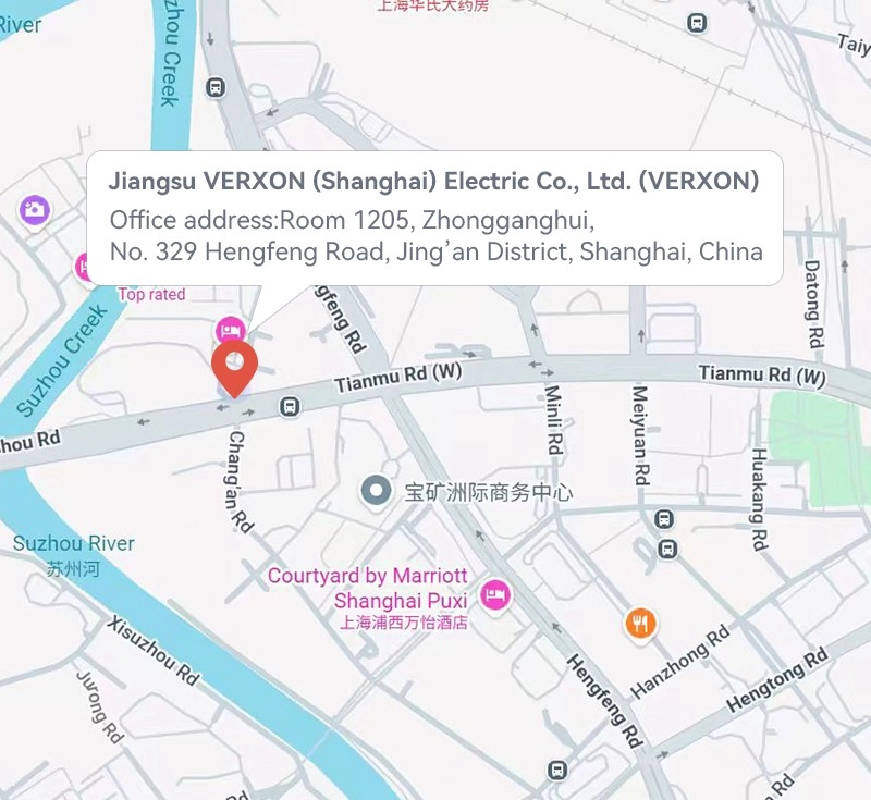 Map showing VERXON Shanghai office area